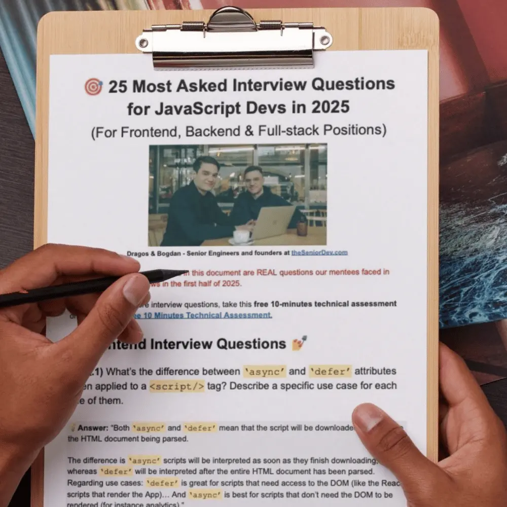 JavaScript interview cheat sheet preview
